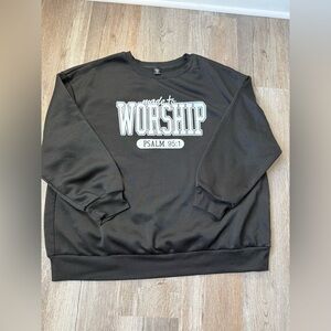 Made To Worship Psalms Christian Sweater Sweatshirt Black White Size 4XL